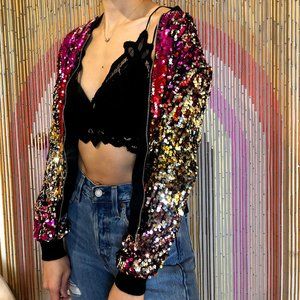 Sequin Bomber Jacket